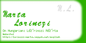 marta lorinczi business card
